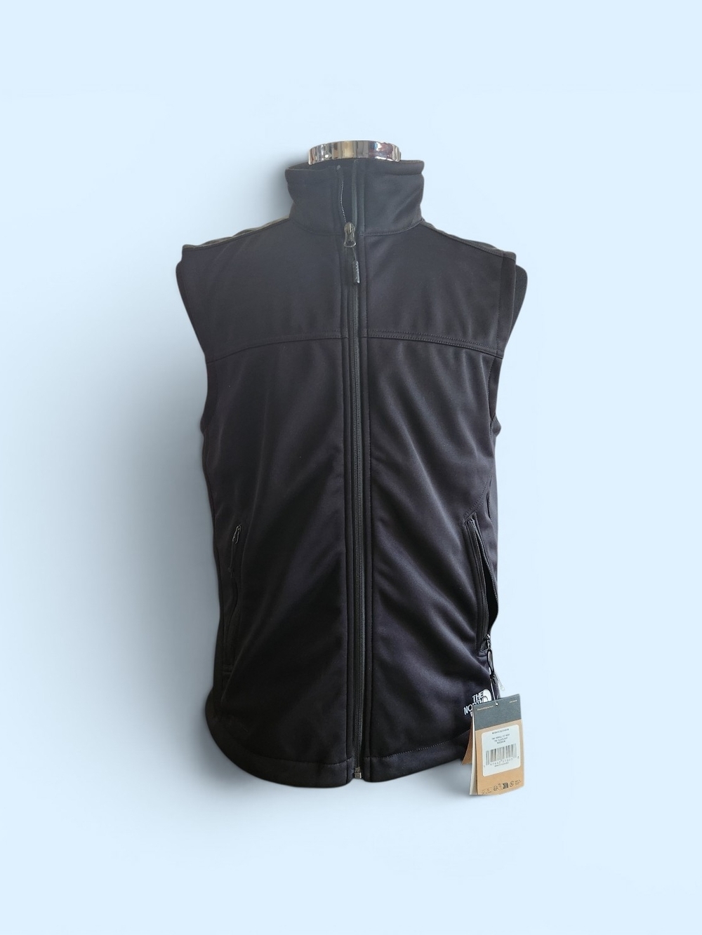 The North Face Men's Black Softshell Vest with Stand Collar